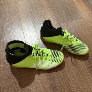 Adidas Kids Neon Green and Black Indoor Soccer Shoes
